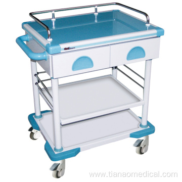 Hospital Steel Artificial Marble 2-Drawer I.V. Trolley